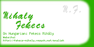 mihaly fekecs business card