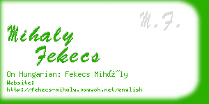 mihaly fekecs business card